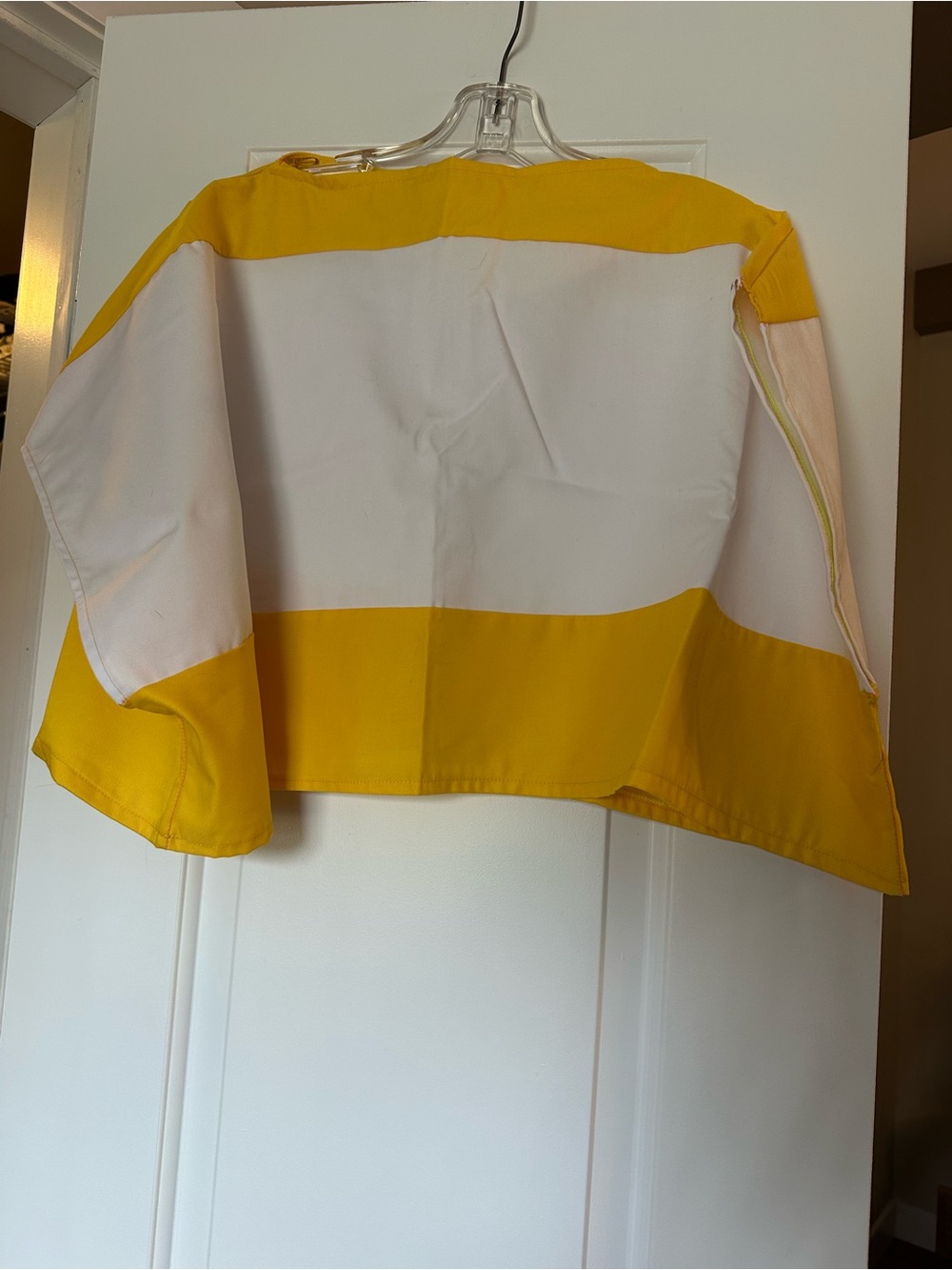 Yellow and White Colorblock Crop Top